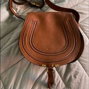 Chloe Marcie Saddle Bag Medium Tan